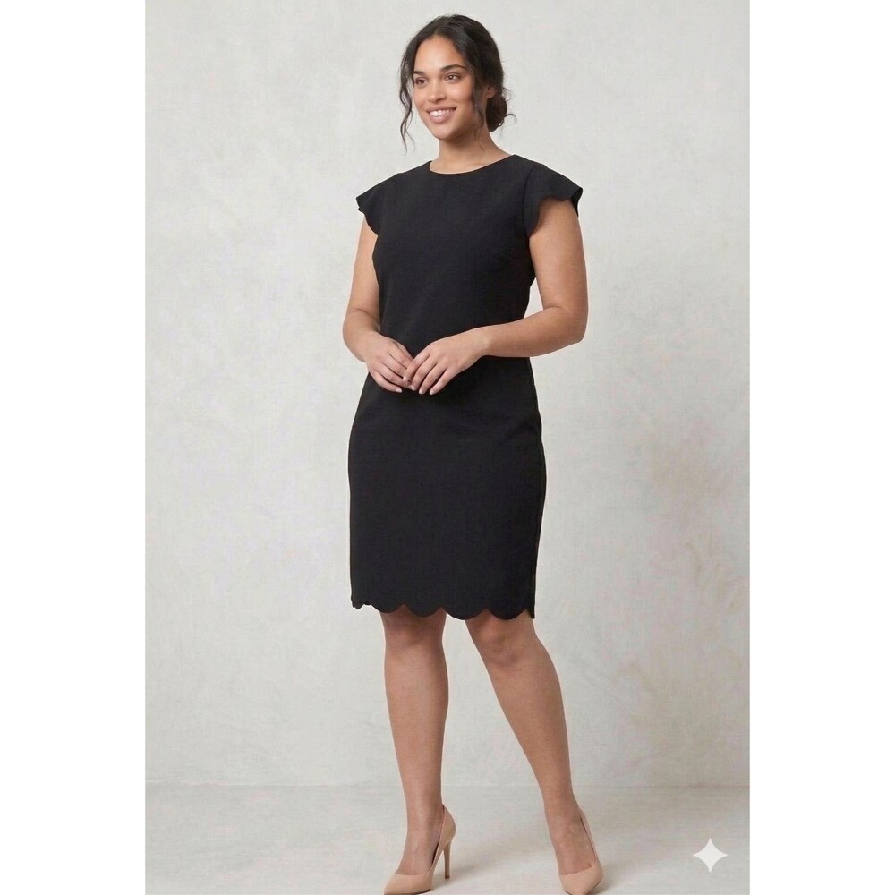 ❤️Loft Dress Women's 14 Black Flutter Sleeve and Hem LBD Business Casual Party❤️